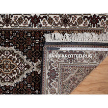Load image into Gallery viewer, 2&#39;x4&#39;1&quot; Jet Black, 175 Kpsi, Tabriz Mahi With Fish Medallion Design, 100% Wool, Hand Knotted, Mat, Sample, Oriental Rug FWR549414