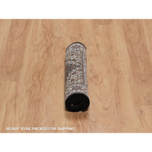 Load image into Gallery viewer, 2&#39;x3&#39;1&quot; Jade Black, Tabriz Mahi with Fish Medallion Design, 100% Wool, Hand Knotted, 175 KPSI, Mat, Sample, Oriental Rug FWR549420