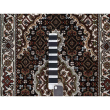 Load image into Gallery viewer, 2&#39;x3&#39;1&quot; Phantom Black, Tabriz Mahi with Fish Medallion Design, 100% Wool, 175 KPSI, Hand Knotted, Sample, Mat, Oriental Rug FWR549426
