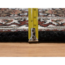 Load image into Gallery viewer, 2&#39;x3&#39;1&quot; Phantom Black, Tabriz Mahi with Fish Medallion Design, 100% Wool, 175 KPSI, Hand Knotted, Sample, Mat, Oriental Rug FWR549426