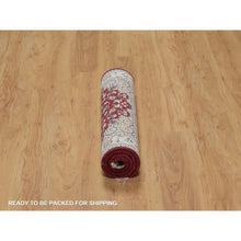 Load image into Gallery viewer, 2&#39;6&quot;x4&#39;1&quot; Rhubarb Red, Nain with Flower Medallion Design, Hand Knotted, Wool and Silk, Soft Pile, 250 KPSI, Mat, Sample, Oriental Rug FWR549432