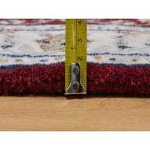 Load image into Gallery viewer, 2&#39;6&quot;x4&#39;1&quot; Rhubarb Red, Nain with Flower Medallion Design, Hand Knotted, Wool and Silk, Soft Pile, 250 KPSI, Mat, Sample, Oriental Rug FWR549432