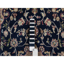 Load image into Gallery viewer, 3&#39;1&quot;x5&#39;2&quot; Phantom Blue, Nain with Flower Medallion Design, Wool and Silk, Hand Knotted, Soft Pile, 250 KPSI, Oriental Rug FWR549444