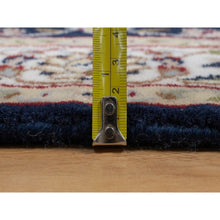 Load image into Gallery viewer, 3&#39;1&quot;x5&#39;2&quot; Phantom Blue, Nain with Flower Medallion Design, Wool and Silk, Hand Knotted, Soft Pile, 250 KPSI, Oriental Rug FWR549444