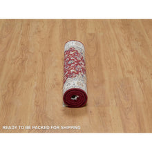 Load image into Gallery viewer, 2&#39;6&quot;x4&#39;9&quot; Berry Red, Nain with Flower Medallion Design, Wool and Silk, Hand Knotted, 250 KPSI, Soft Pile, Oriental Rug FWR549456