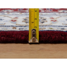 Load image into Gallery viewer, 2&#39;6&quot;x4&#39;9&quot; Berry Red, Nain with Flower Medallion Design, Wool and Silk, Hand Knotted, 250 KPSI, Soft Pile, Oriental Rug FWR549456
