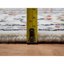 Load image into Gallery viewer, 2&#39;8&quot;x10&#39;1&quot; Pigeon Blue, Wool and Silk, Nain with All Over Floral Pattern, Hand Knotted, 250 KPSI, Soft Pile, Runner, Oriental Rug FWR549462