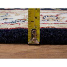 Load image into Gallery viewer, 2&#39;7&quot;x6&#39;3&quot; Caviar Blue, Nain with All Over Floral Pattern, Wool and Silk, Soft Pile, 250 KPSI, Hand Knotted, Runner, Oriental Rug FWR549474