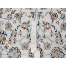 Load image into Gallery viewer, 6&#39;2&quot;x6&#39;2&quot; Daisy White, 250 KPSI, Nain with All Over Flower Design, Wool and Silk, Soft Pile, Hand Knotted, Round, Oriental Rug FWR549486