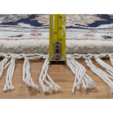 Load image into Gallery viewer, 6&#39;2&quot;x6&#39;2&quot; Daisy White, 250 KPSI, Nain with All Over Flower Design, Wool and Silk, Soft Pile, Hand Knotted, Round, Oriental Rug FWR549486