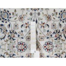 Load image into Gallery viewer, 4&#39;9&quot;x6&#39;10&quot; Daisy White, Nain with All Over Flower Pattern, Soft Pile, 250 KPSI, Wool and Silk, Hand Knotted, Oriental Rug FWR549492