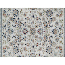 Load image into Gallery viewer, 4&#39;9&quot;x6&#39;10&quot; Daisy White, Nain with All Over Flower Pattern, Soft Pile, 250 KPSI, Wool and Silk, Hand Knotted, Oriental Rug FWR549492