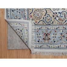 Load image into Gallery viewer, 6&#39;x9&#39; Pristine White, 250 KPSI, Nain with Flower Medallion Design, Wool and Silk, Soft Pile, Hand Knotted, Oriental Rug FWR549516