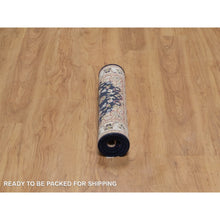 Load image into Gallery viewer, 2&#39;1&quot;x3&#39;2&quot; Caviar Blue, Nain with Flower Medallion Design, Wool and Silk, Soft Pile, Hand Knotted, 250 KPSI, Mat, Sample, Oriental Rug FWR549540