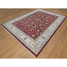 Load image into Gallery viewer, 8&#39;8&quot;x11&#39;10&quot; Currant Red, Nain with All Over Flower Design, 250 KPSI, Wool and Silk, Hand Knotted, Soft Pile, Oriental Rug FWR549552