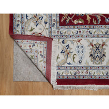 Load image into Gallery viewer, 8&#39;8&quot;x11&#39;10&quot; Currant Red, Nain with All Over Flower Design, 250 KPSI, Wool and Silk, Hand Knotted, Soft Pile, Oriental Rug FWR549552