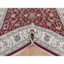 Load image into Gallery viewer, 8&#39;8&quot;x11&#39;10&quot; Currant Red, Nain with All Over Flower Design, 250 KPSI, Wool and Silk, Hand Knotted, Soft Pile, Oriental Rug FWR549552