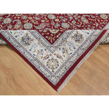 Load image into Gallery viewer, 8&#39;8&quot;x11&#39;10&quot; Currant Red, Nain with All Over Flower Design, 250 KPSI, Wool and Silk, Hand Knotted, Soft Pile, Oriental Rug FWR549552