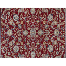 Load image into Gallery viewer, 8&#39;8&quot;x11&#39;10&quot; Currant Red, Nain with All Over Flower Design, 250 KPSI, Wool and Silk, Hand Knotted, Soft Pile, Oriental Rug FWR549552