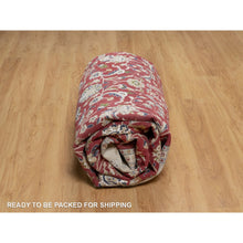 Load image into Gallery viewer, 8&#39;8&quot;x11&#39;10&quot; Currant Red, Nain with All Over Flower Design, 250 KPSI, Wool and Silk, Hand Knotted, Soft Pile, Oriental Rug FWR549552