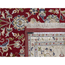 Load image into Gallery viewer, 8&#39;8&quot;x11&#39;10&quot; Currant Red, Nain with All Over Flower Design, 250 KPSI, Wool and Silk, Hand Knotted, Soft Pile, Oriental Rug FWR549552