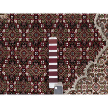 Load image into Gallery viewer, 7&#39;8&quot;x9&#39;10&quot; Carmine Red, Tabriz Mahi with Fish Medallion Design, Soft Wool, Hand Knotted, Densely Woven, Oriental Rug FWR549564