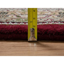 Load image into Gallery viewer, 7&#39;8&quot;x9&#39;10&quot; Carmine Red, Tabriz Mahi with Fish Medallion Design, Soft Wool, Hand Knotted, Densely Woven, Oriental Rug FWR549564