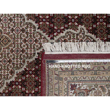 Load image into Gallery viewer, 7&#39;8&quot;x9&#39;10&quot; Carmine Red, Tabriz Mahi With Fish Medallion Design, Soft Wool, Hand Knotted, Densely Woven, Oriental Rug FWR549564