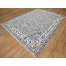 Load image into Gallery viewer, 8&#39;10&quot;x12&#39; Beau Blue, Nain With All Over Floral Pattern, Wool And Silk, 250 Kpsi, Soft Pile, Hand Knotted, Oriental Rug FWR549570