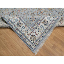 Load image into Gallery viewer, 8&#39;10&quot;x12&#39; Beau Blue, Nain With All Over Floral Pattern, Wool And Silk, 250 Kpsi, Soft Pile, Hand Knotted, Oriental Rug FWR549570