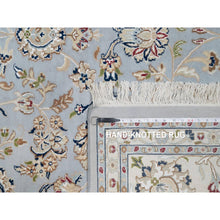 Load image into Gallery viewer, 8&#39;10&quot;x12&#39; Beau Blue, Nain With All Over Floral Pattern, Wool And Silk, 250 Kpsi, Soft Pile, Hand Knotted, Oriental Rug FWR549570