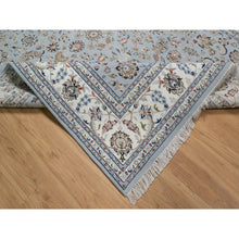 Load image into Gallery viewer, 8&#39;2&quot;x10&#39;5&quot; Slate Blue, Nain With All Over Flower Design, 250 Kpsi, Soft Pile, Hand Knotted, Wool And Silk, Oriental Rug FWR549576