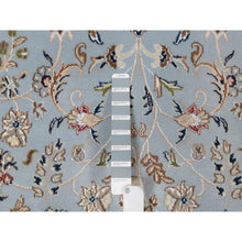 Load image into Gallery viewer, 8&#39;2&quot;x10&#39;5&quot; Slate Blue, Nain With All Over Flower Design, 250 Kpsi, Soft Pile, Hand Knotted, Wool And Silk, Oriental Rug FWR549576