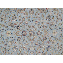 Load image into Gallery viewer, 8&#39;2&quot;x10&#39;5&quot; Slate Blue, Nain With All Over Flower Design, 250 Kpsi, Soft Pile, Hand Knotted, Wool And Silk, Oriental Rug FWR549576