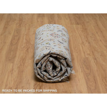 Load image into Gallery viewer, 8&#39;2&quot;x10&#39;5&quot; Slate Blue, Nain With All Over Flower Design, 250 Kpsi, Soft Pile, Hand Knotted, Wool And Silk, Oriental Rug FWR549576