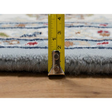 Load image into Gallery viewer, 8&#39;2&quot;x10&#39;5&quot; Slate Blue, Nain With All Over Flower Design, 250 Kpsi, Soft Pile, Hand Knotted, Wool And Silk, Oriental Rug FWR549576