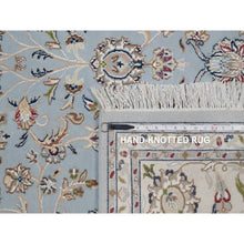 Load image into Gallery viewer, 8&#39;2&quot;x10&#39;5&quot; Slate Blue, Nain With All Over Flower Design, 250 Kpsi, Soft Pile, Hand Knotted, Wool And Silk, Oriental Rug FWR549576