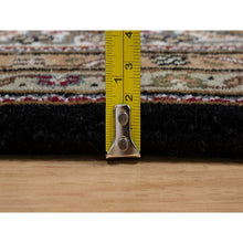 Load image into Gallery viewer, 6&#39;x9&#39;1&quot; Pitch Black, Tabriz Mahi with Fish Medallion Design, 175 KPSI, Hand Knotted, 100% Wool, Oriental Rug FWR549582