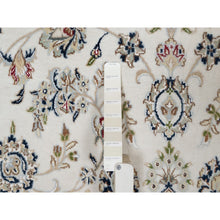 Load image into Gallery viewer, 8&#39;x10&#39;3&quot; Winter White, Nain with Flower Medallion Design, Hand Knotted, Wool and Silk, 250 KPSI, Soft Pile, Oriental Rug FWR549588