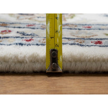 Load image into Gallery viewer, 8&#39;x10&#39;3&quot; Winter White, Nain with Flower Medallion Design, Hand Knotted, Wool and Silk, 250 KPSI, Soft Pile, Oriental Rug FWR549588