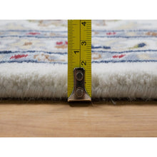 Load image into Gallery viewer, 7&#39;10&quot;x10&#39;3&quot; Winter White, Nain with All Over Flower Pattern, 250 KPSI, Wool and Silk, Hand Knotted, Soft Pile, Oriental Rug FWR549606