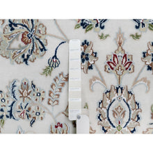Load image into Gallery viewer, 9&#39;9&quot;x14&#39;1&quot; Pearl White, Wool and Silk, Nain with Flower Medallion Design, 250 KPSI, Soft Pile, Hand Knotted, Oriental Rug FWR549618