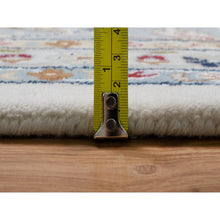 Load image into Gallery viewer, 9&#39;9&quot;x14&#39;1&quot; Pearl White, Wool and Silk, Nain with Flower Medallion Design, 250 KPSI, Soft Pile, Hand Knotted, Oriental Rug FWR549618