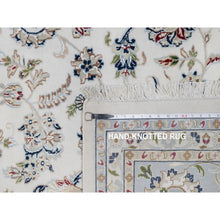Load image into Gallery viewer, 9&#39;9&quot;x14&#39;1&quot; Pearl White, Wool and Silk, Nain with Flower Medallion Design, 250 KPSI, Soft Pile, Hand Knotted, Oriental Rug FWR549618