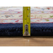 Load image into Gallery viewer, 9&#39;10&quot;x14&#39;2&quot; Midnight Blue, Nain with All Over Flower Design, Soft Pile, Wool and Silk, 250 KPSI, Hand Knotted, Oriental Rug FWR549624