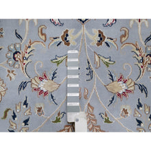 Load image into Gallery viewer, 10&#39;x14&#39;2&quot; Light Blue, Hand Knotted, Nain With All Over Flower Pattern, Wool And Silk, 250 Kpsi, Soft Pile, Oriental Rug FWR549630