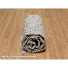 Load image into Gallery viewer, 10&#39;x14&#39;2&quot; Light Blue, Hand Knotted, Nain With All Over Flower Pattern, Wool And Silk, 250 Kpsi, Soft Pile, Oriental Rug FWR549630