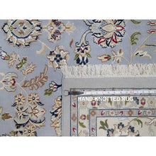 Load image into Gallery viewer, 10&#39;x14&#39;2&quot; Light Blue, Hand Knotted, Nain With All Over Flower Pattern, Wool And Silk, 250 Kpsi, Soft Pile, Oriental Rug FWR549630