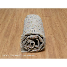 Load image into Gallery viewer, 8&#39;10&quot;x12&#39;1&quot; Stone Blue, Nain with All Over Floral Pattern, 250 KPSI, Soft Pile, Wool and Silk, Hand Knotted, Oriental Rug FWR549642