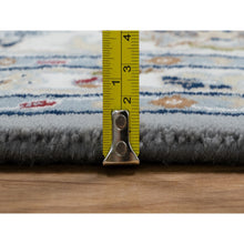 Load image into Gallery viewer, 8&#39;10&quot;x12&#39;1&quot; Stone Blue, Nain with All Over Floral Pattern, 250 KPSI, Soft Pile, Wool and Silk, Hand Knotted, Oriental Rug FWR549642